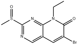 6-溴-8-乙基-2-(甲基亚磺酰基)吡啶并[2,3-D]嘧啶-7(8H)-酮 结构式