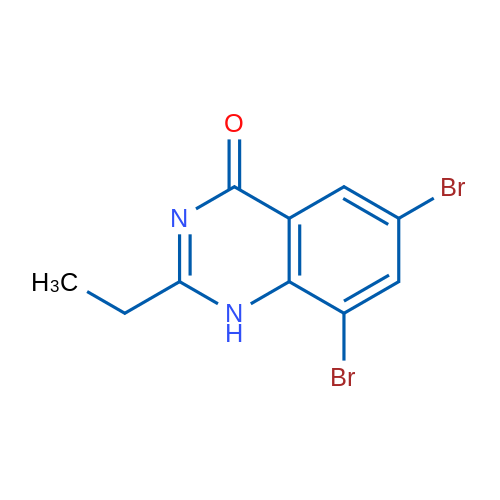 6,8-二溴-2-乙基-4(1H)-喹唑啉酮 结构式