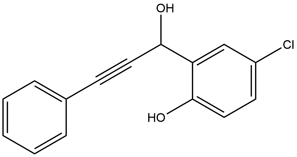 5-氯-2-羟基-α-(2-苯乙炔基)苯甲醇 结构式
