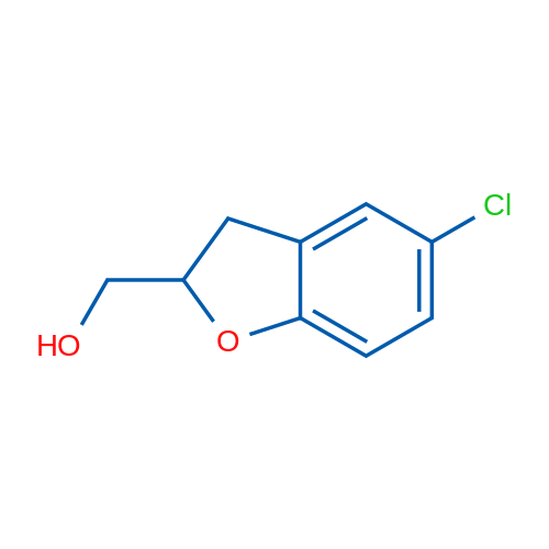 (5-氯-2,3-二氢苯并呋喃-2-基)甲醇 结构式