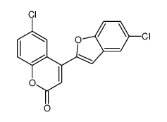 6-chloro-4-(5-chloro-1-benzofuran-2-yl)chromen-2-one 结构式