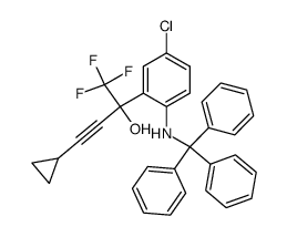 Benzenemethanol, 5-chloro-α-(2-cyclopropylethynyl)-α-(trifluoromethyl)-2-[(triphenylmethyl)amino]- 结构式