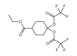 4,4-双[(2,2,2-三氟乙酰基)氧基]环己烷甲酸乙酯 结构式