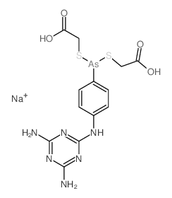 Acetic acid, mercapto-, p-[(4,6-diamino-s-triazin-2-yl)amino]dithiobenzenearsonite (2:1), disodium salt (8CI) 结构式