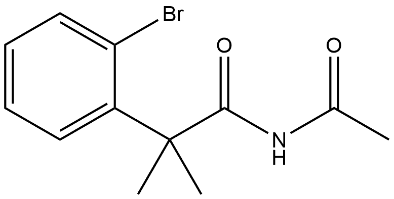 N-乙酰-2-溴-α,α-二甲基苯乙酰胺 结构式