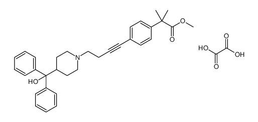 methyl 2-(4-(4-(4-(hydroxydiphenylmethyl)piperidin-1-yl)but-1-ynyl)phenyl)-2-methyl propionate oxalate 结构式