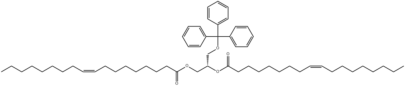 (1S)-1-[(三苯甲氧基)甲基]-1,2-乙二基 二(9Z-十八碳烯酸)酯 结构式