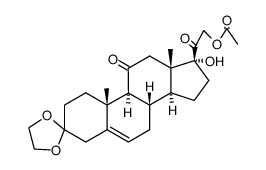 Pregn-5-ene-3,11,20-trione, 21-(acetyloxy)-17-hydroxy-, cyclic 3-(1,2-ethanediyl acetal) 结构式