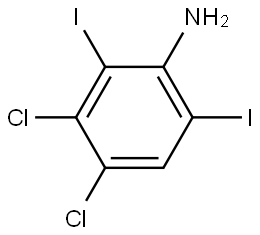3,4-二氯-2,6-二碘苯胺 结构式