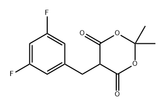 5-(3,5-二氟苄基)-2,2-二甲基-1,3-二氧六环-4,6-二酮 结构式