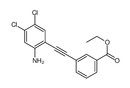 3-[(2-氨基-4,5-二氯苯基)乙炔基]苯甲酸乙酯 结构式
