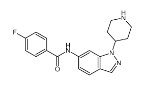 Benzamide, 4-fluoro-N-[1-(4-piperidinyl)-1H-indazol-6-yl]- 结构式