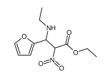2-Furanpropanoic acid, β-(ethylamino)-α-nitro-, ethyl ester 结构式