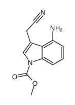 1H-Indole-1-carboxylic acid, 4-amino-3-(cyanomethyl)-, methyl ester 结构式