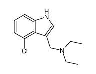 4-氯-N,N-二乙基-1H-吲哚-3-甲胺 结构式