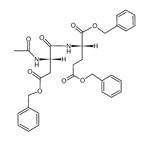 N-(N-乙酰-L-α-天冬氨酰)-L-谷氨酸三苄酯 结构式