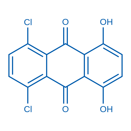 1,4-二氯-5,8-二羟基蒽-9,10-二酮 结构式