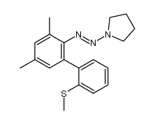 Pyrrolidine, 1-[(1E)-2-[3,5-dimethyl-2'-(methylthio)[1,1'-biphenyl]-2-yl]diazenyl]- 结构式