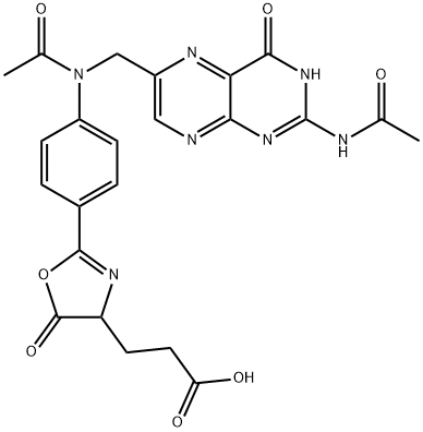 2-[4-[Acetyl[[2-(acetylaMino)-3,4-dihydro-4-oxo-6-pteridinyl]Methyl]aMino]phenyl]-4,5-dihydro-5-oxo-4-oxazolepropanoic Acid 结构式