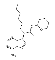 9H-Purin-6-amine, 9-[(1S)-1-[(1R)-1-[(tetrahydro-2H-pyran-2-yl)oxy]ethyl]heptyl]- 结构式