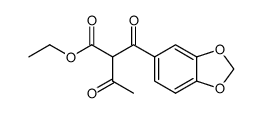 α-乙酰基-β-氧代-1,3-苯并二氧杂环戊烯-5-丙酸乙酯 结构式