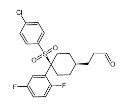 3-((1S,4R)-4-(4-氯苯磺酰基)-4-(2,5-二氟苯基)环己基)丙醛 结构式