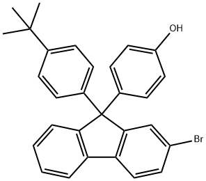 4-(2-溴-9-(4-叔丁基苯基)-9H-芴-9-基)苯酚 结构式