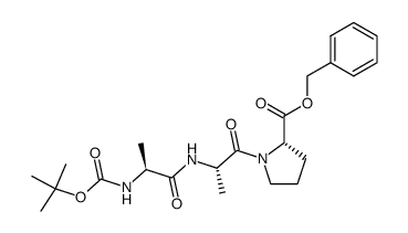 N-叔丁氧羰基-L-丙氨酰-L-丙氨酰-L-脯氨酸苄酯 结构式