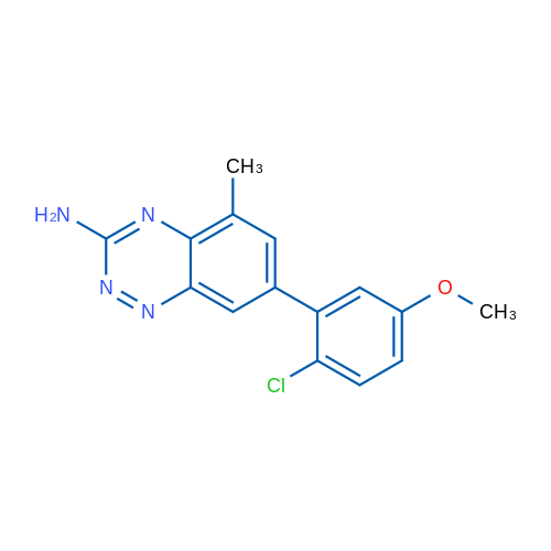 7-(2-氯-5-甲氧基苯基)-5-甲基-1,2,4-苯并三嗪-3-胺 结构式