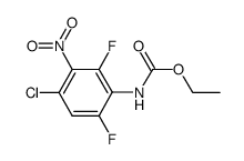 N-(4-氯-2,6-二氟-3-硝基苯基)氨基甲酸乙酯 结构式