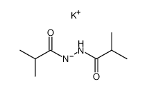 2-甲基丙酸-2-(2-甲基-1-氧代丙基)酰肼钾盐(1:1) 结构式