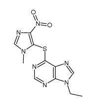 9-乙基-6-[(1-甲基-4-硝基-1H-咪唑-5-基)硫代]-9H-嘌呤 结构式