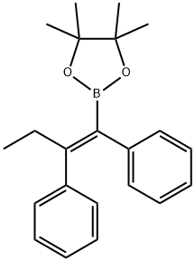 2-[(1Z)-1,2-二苯基-1-丁烯-1-基]-4,4,5,5-四甲基-1,3,2-二氧杂硼戊环 结构式