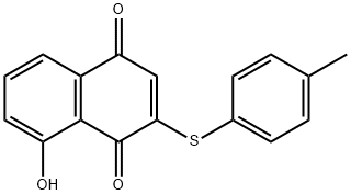8-羟基-2-[(4-甲基苯基)硫代]-1,4-萘二酮 结构式