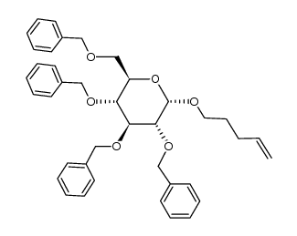 α-D-Glucopyranoside, 4-penten-1-yl 2,3,4,6-tetrakis-O-(phenylmethyl)- 结构式