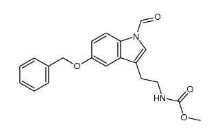 Carbamic acid, [2-[1-formyl-5-(phenylmethoxy)-1H-indol-3-yl]ethyl]-, methyl ester (9CI) 结构式