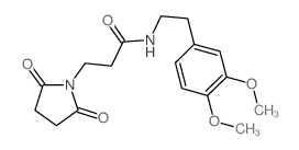 1-吡咯烷丙酰胺,N-[2-(3,4-二甲氧基苯基)乙基]-2,5-二氧代- 结构式