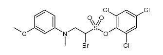 Ethanesulfonic acid, 1-bromo-2-[(3-methoxyphenyl)methylamino]-, 2,4,6-trichlorophenyl ester 结构式