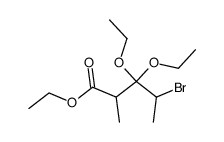 Pentanoic acid, 4-bromo-3,3-diethoxy-2-methyl-, ethyl ester 结构式