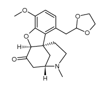 1H-4,11b-Methanobenzofuro[3,2-d]azocin-6(6aH)-one, 11-(1,3-dioxolan-2-ylmethyl)-2,3,4,5-tetrahydro-8-methoxy-3-methyl-, (4S,6aS,11bR)- 结构式