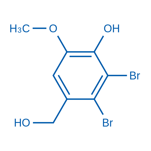 2,3-二溴-4-(羟甲基)-6-甲氧基苯酚 结构式