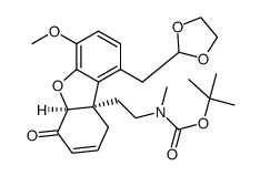 Carbamic acid, N-[2-[(5aS,9aS)-1-(1,3-dioxolan-2-ylmethyl)-6,9-dihydro-4-methoxy-6-oxo-9a(5aH)-dibenzofuranyl]ethyl]-N-methyl-, 1,1-dimethylethyl ester 结构式