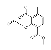 2-乙酰氧基-4-甲基-3-硝基苯甲酸甲酯 结构式