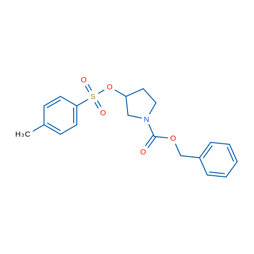 3-(甲苯-4-磺酰氧基)-吡咯烷-1-羧酸苄基酯 结构式