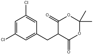 5-(3,5-二氯苄基)-2,2-二甲基-1,3-二氧六环-4,6-二酮 结构式