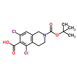 2-(叔丁氧基羰基)-5,7-二氯-1,2,3,4-四氢异喹啉-6-羧酸 结构式