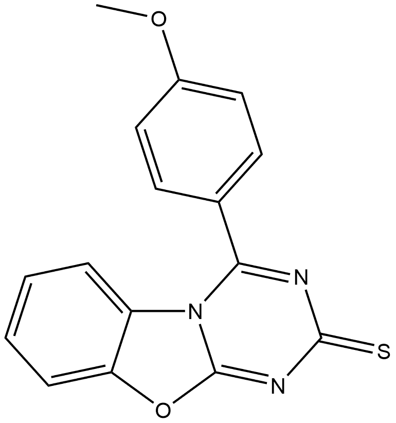 4-(4-甲氧基苯基)-2H-1,3,5-三嗪并[2,1-b]苯并恶唑-2-硫酮 结构式