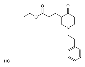 3-(4-氧代-1-(2-苯乙基)-3-哌啶基)丙酸乙酯盐酸盐 结构式