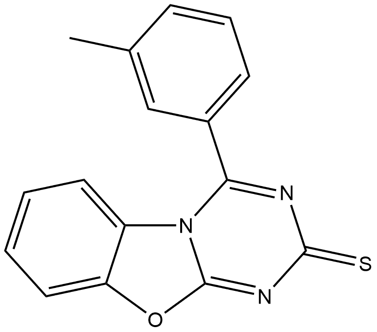 4-(3-甲基苯基)-2H-1,3,5-三嗪并[2,1-b]苯并恶唑-2-硫酮 结构式