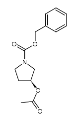 1-Pyrrolidinecarboxylic acid, 3-(acetyloxy)-, phenylmethyl ester, (3S)- 结构式